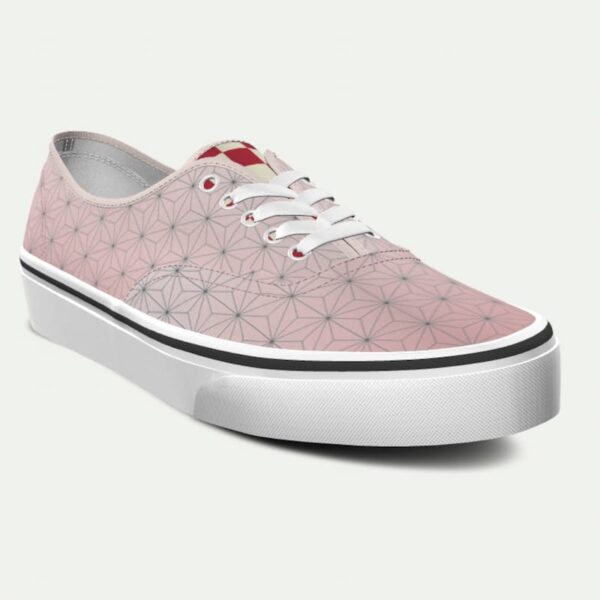 Sneakers inspirados en Nezuko Kamado de Kimetsu no Yaiba, patrón geométrico rosado – SoulArt Colombia