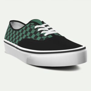 Sneakers inspirados en el kimono verde y negro de Tanjiro Kamado, diseño geométrico anime – SoulArt Colombia